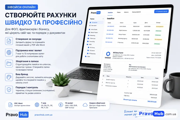 Інвойс онлайн: як швидко створити рахунок для клієнта